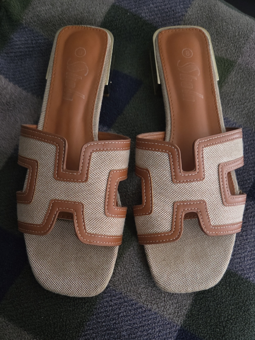 SHEIN Beige & Tan Slip-On Mules